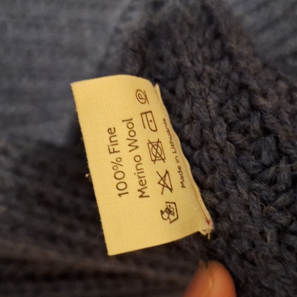 Wool House Denim Blue Knitted Woolen Cardigen - Men's - Open Front With Pockets - Picture 4 of 4